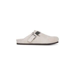 Brunello Cucinelli Women Grey Suede Monili Clogs